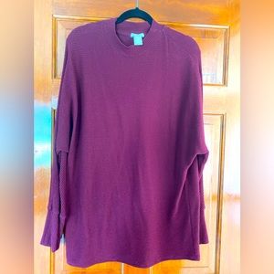 Matty M oversized dolman sleeve sweater. Rich wine color red. Size L/XL